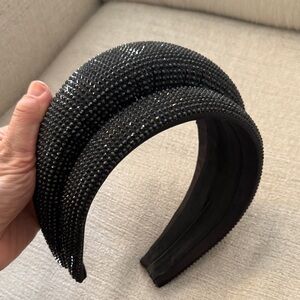 Lanvin Black Crystal Embellished Headband